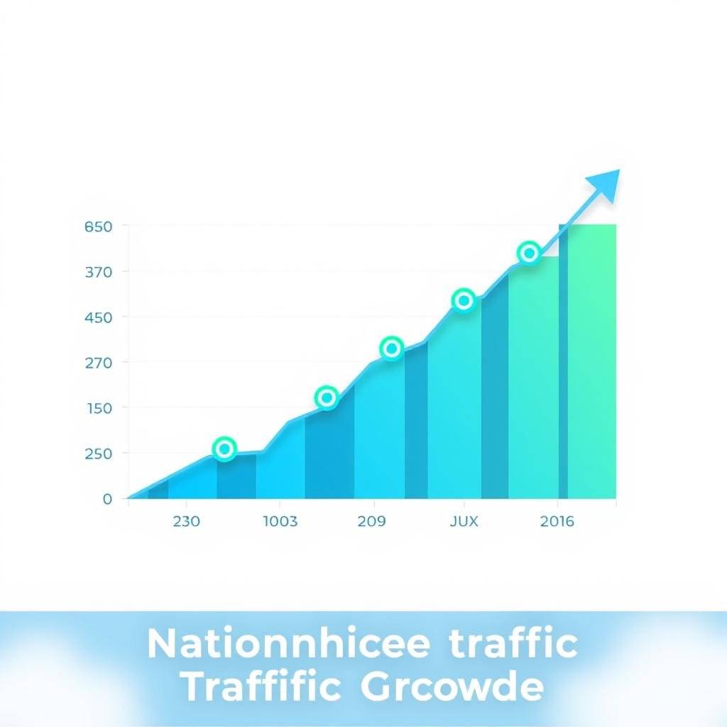 Graph showing increased organic traffic from national SEO