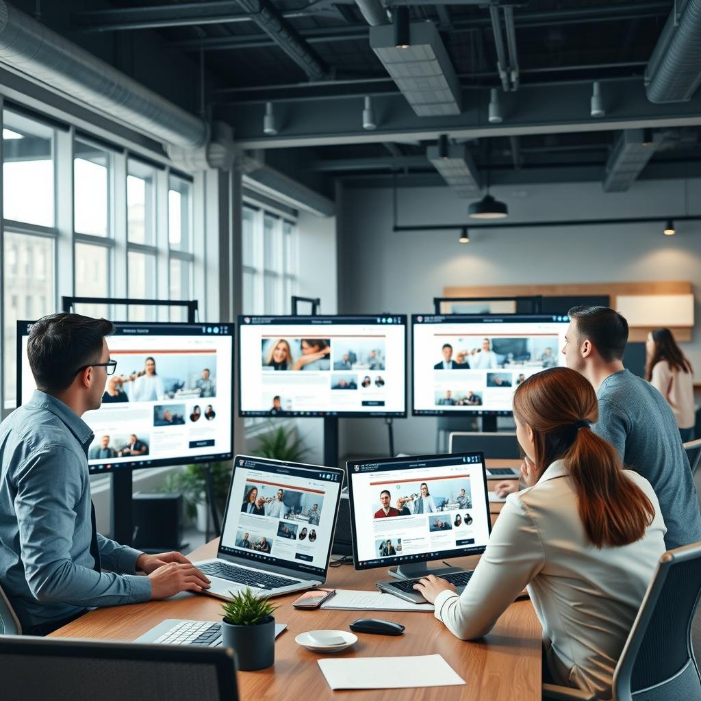 Website designer team at Ma Consulting Services collaborating on a project Website designer team at Ma Consulting Services collaborating on a project